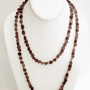 46" Fluorite Beads, 18kt Yellow Gold Beads & Clasp