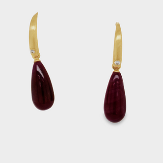 Ruby Drops on 18kt Yellow Gold & Diamond Findings
