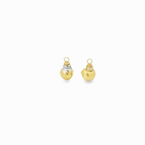 12.5mm x 16.5mm Baroque Golden South Sea Pearl & 18kt Yellow Gold Jackets