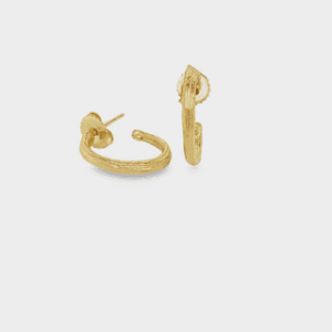19kt Yellow Gold Olive Branch Hoops