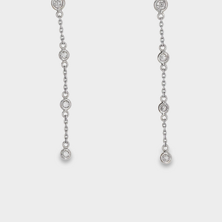 14kt White Gold & Diamond Dangle Earrings