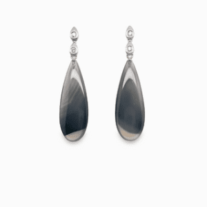 Dark Agate & 18kt White Gold Findings