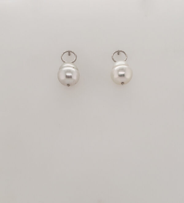 11x12mm White South Sea Pearl on 18kt White Gold "O" Findings