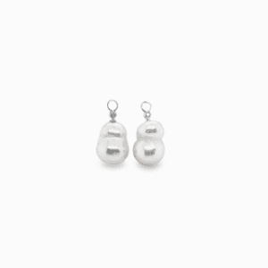 18kt White Gold & Diamond Cap with White Baroque South Sea Pearls
