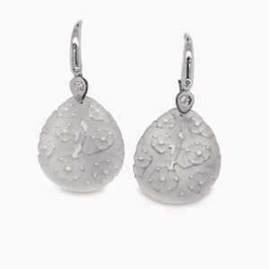 Grey Agate on 18kt White Gold & Diamond Findings