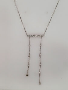 15" 14kt White Gold Chain with Diamonds (.27TCW)