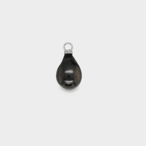 Dark Silver/Grey Tahitian Pearl Pendant with 18kt White Gold & Diamonds