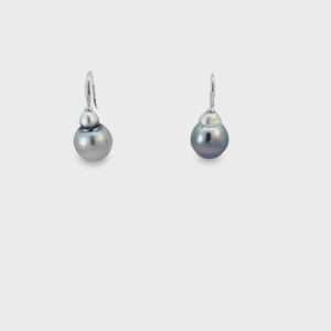 12x17mm & 12x16.5mm Light Silver Tahitian Pearls on 14kt White Gold Wire
