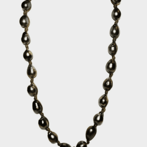 Silver Tahitian Pearls on Bronze Leather with 18kt Yellow Gold Clasp