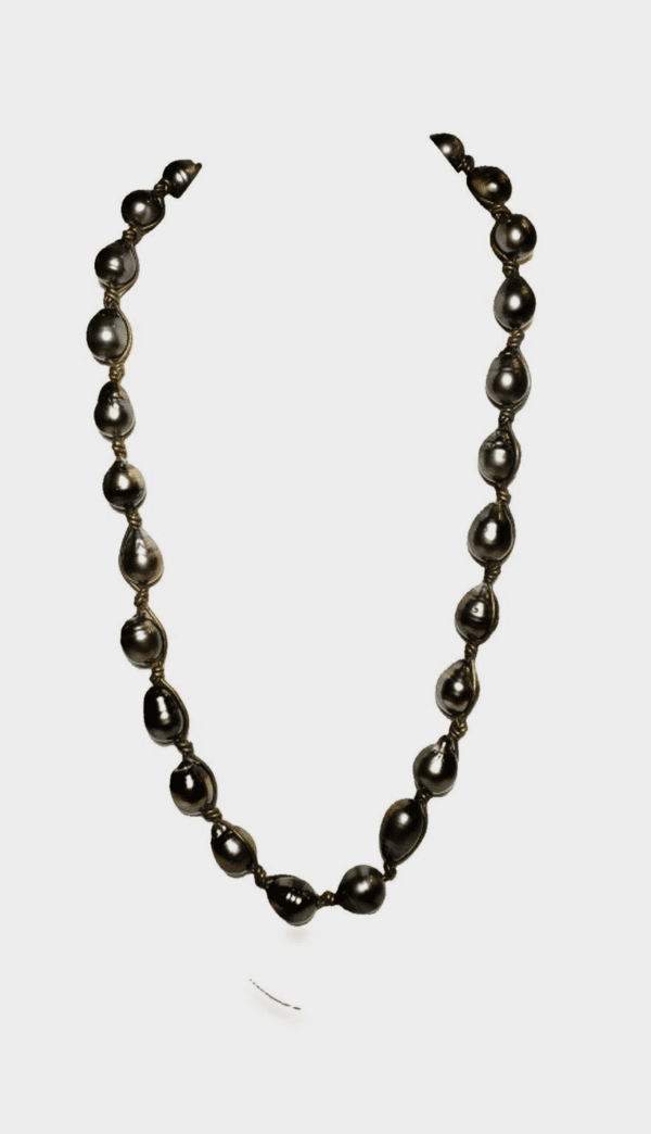 Silver Tahitian Pearls on Bronze Leather with 18kt Yellow Gold Clasp