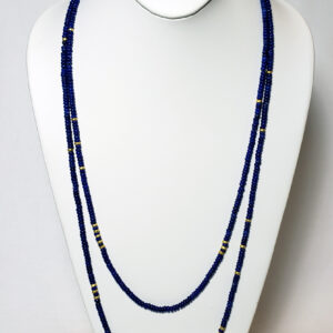 60" Lapis & 18kt Yellow Gold Necklace