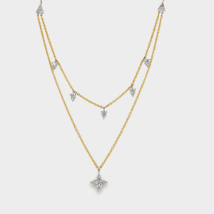14kt Yellow & White Gold, Diamond Point Necklace