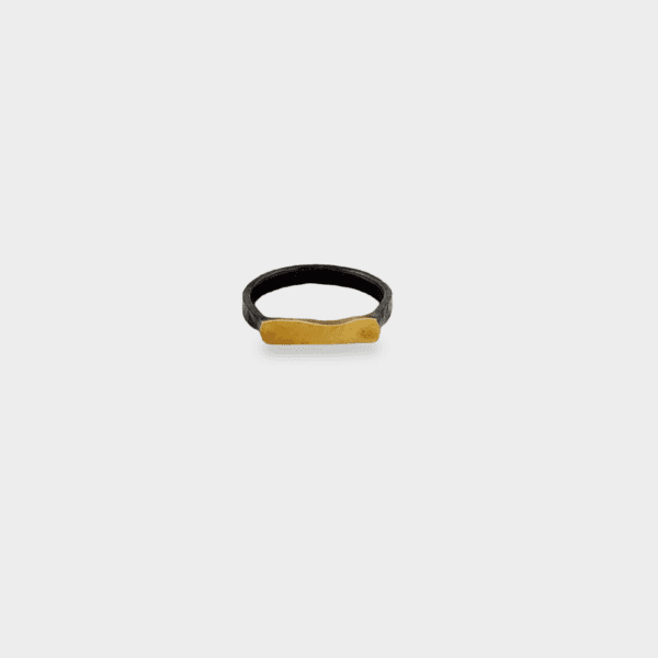 14kt Yellow Gold & Oxidized Silver Ring