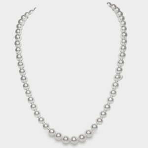 Akoya Pearl Lariat Knotted on Silk with 18kt White Gold Clasp