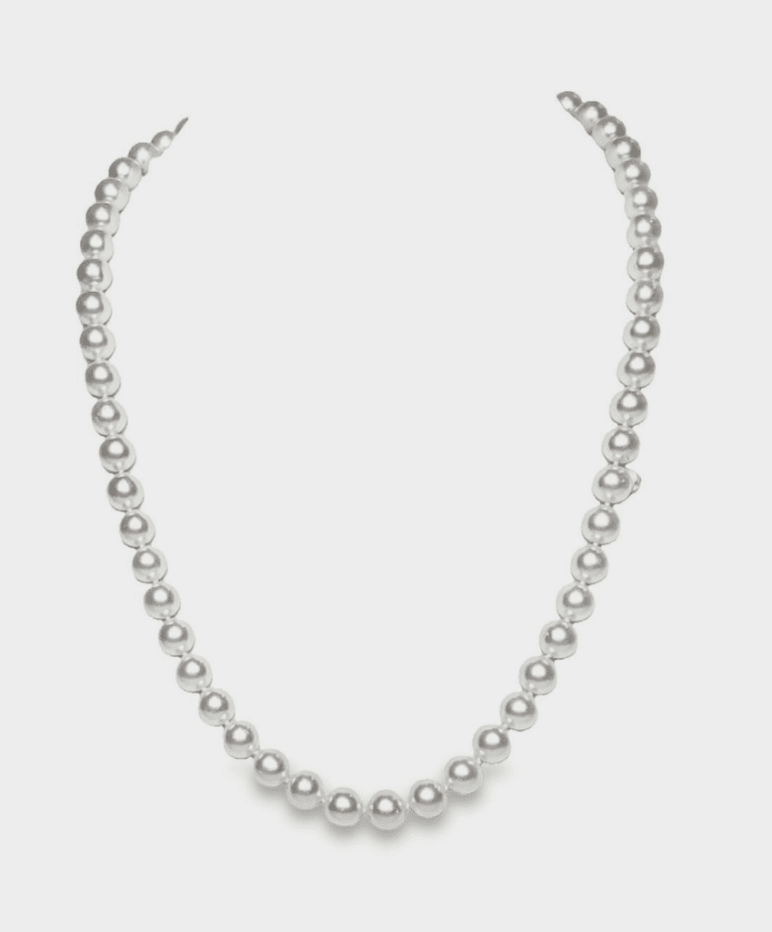 Akoya Pearl Lariat Knotted on Silk with 18kt White Gold Clasp