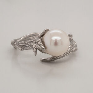 White Fresh Water Pearl on Sterling Silver By Pass Ring
