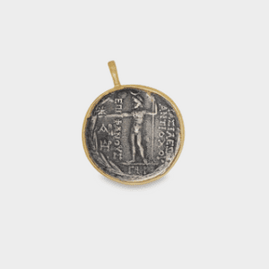 Coin Pendant, 18kt Yellow Gold & Blackened Silver