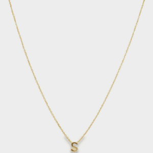 14kt Yellow Gold Initial-S Necklace with Spring Clasp