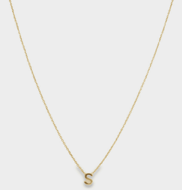 14kt Yellow Gold Initial-S Necklace with Spring Clasp