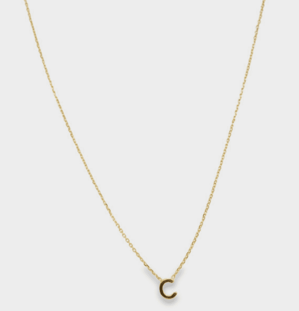 14kt Yellow Gold Initial-C Necklace with Spring Clasp