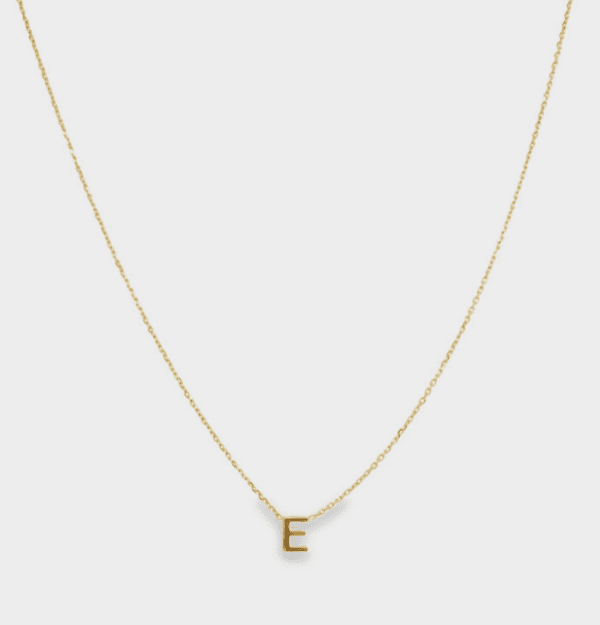 14kt Yellow Gold Initial-E Necklace with Spring Clasp