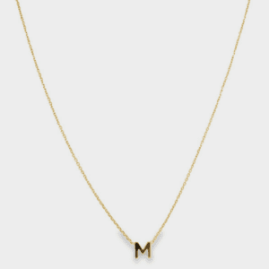 14kt Yellow Gold Initial-M Necklace with Spring Clasp