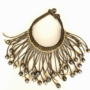 Tahitian Pearl & 18kt Yellow Gold Collar Necklace