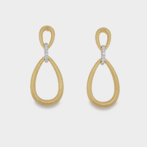 14kt Yellow Gold, White Gold & Diamond Oval Drops