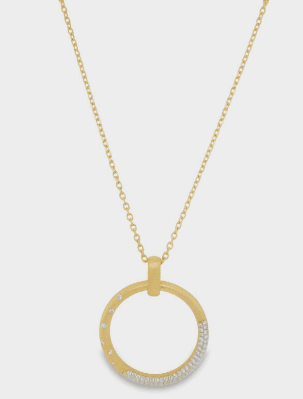 14kt Yellow Gold & Diamond Circle Necklace
