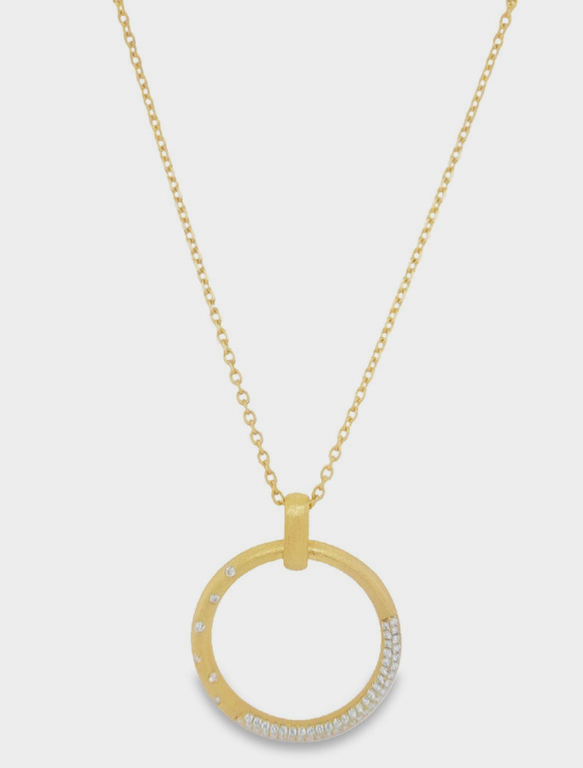 14kt Yellow Gold & Diamond Circle Necklace