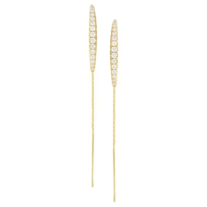 14kt Yellow Gold & Diamonds Stringer Earrings