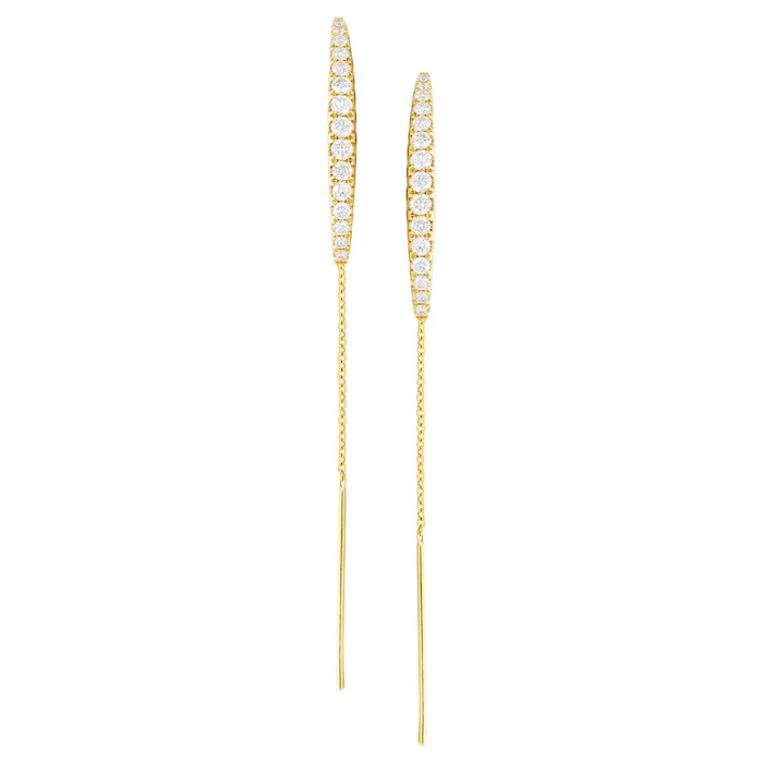 14kt Yellow Gold & Diamonds Stringer Earrings