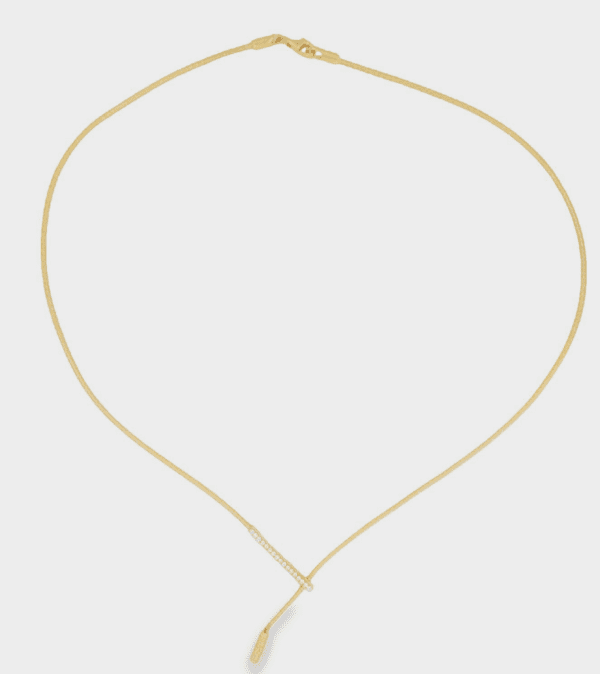 14kt Yellow Gold & Diamond Bar Lariat Necklace