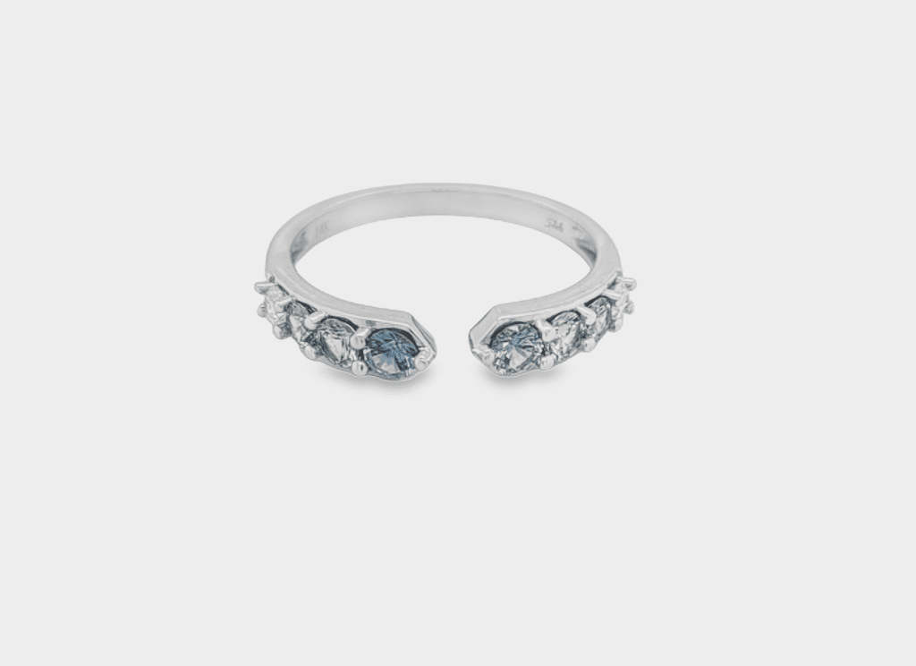 14kt White Gold Montana Sapphire & Diamond Ring