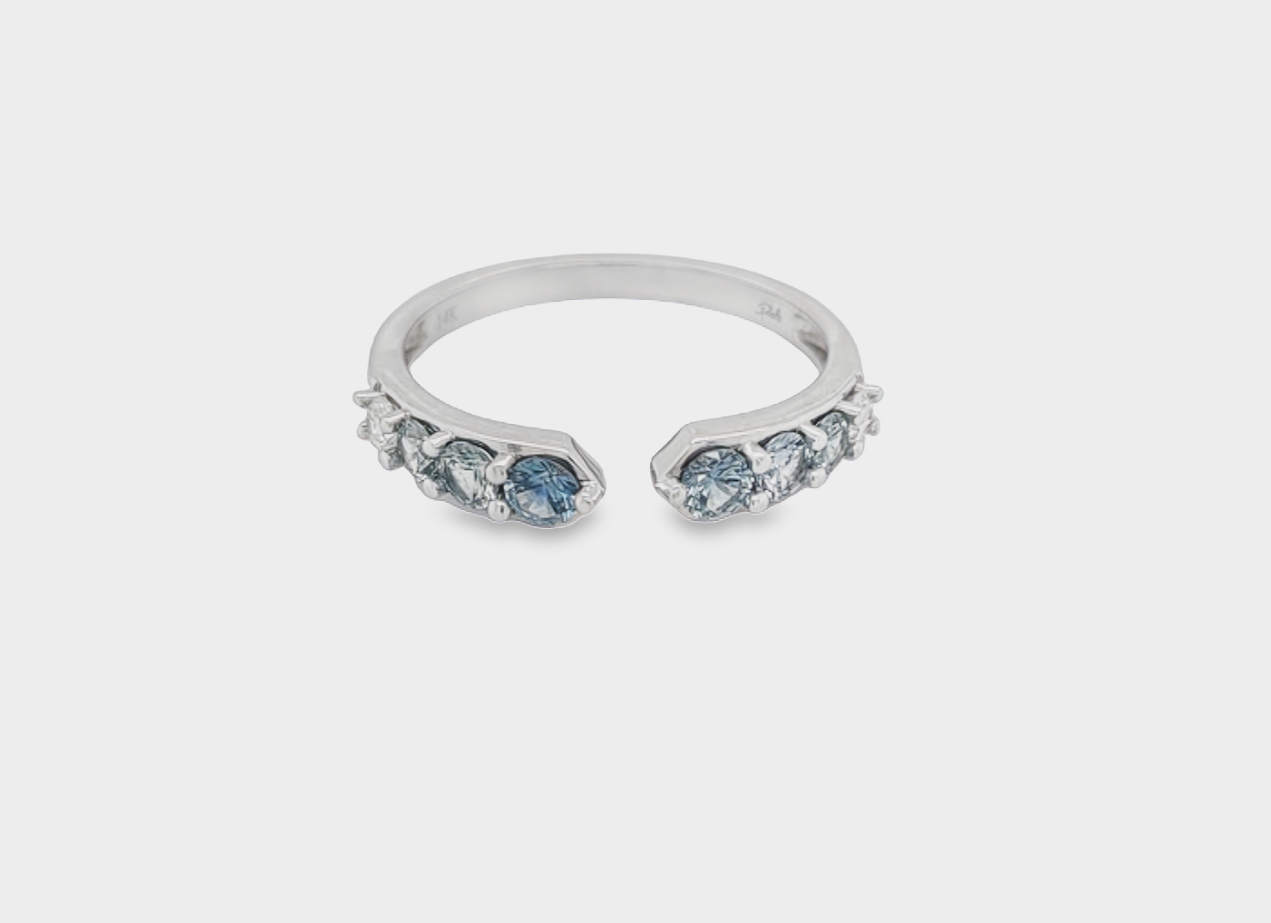 14kt White Gold Montana Sapphire & Diamond Ring