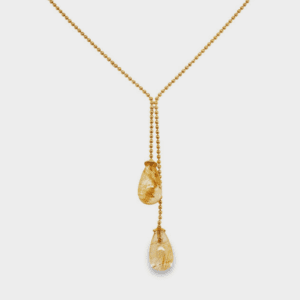 Sun Stone Drops on 18kt Yellow Gold Chain
