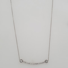 14kt White Gold Diamond (0.27ct) Bar Necklace