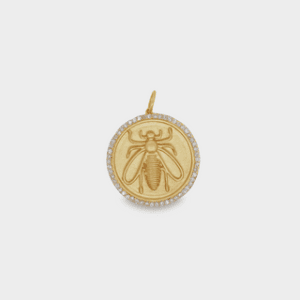 14kt Yellow Gold Bee Pendant with Diamonds