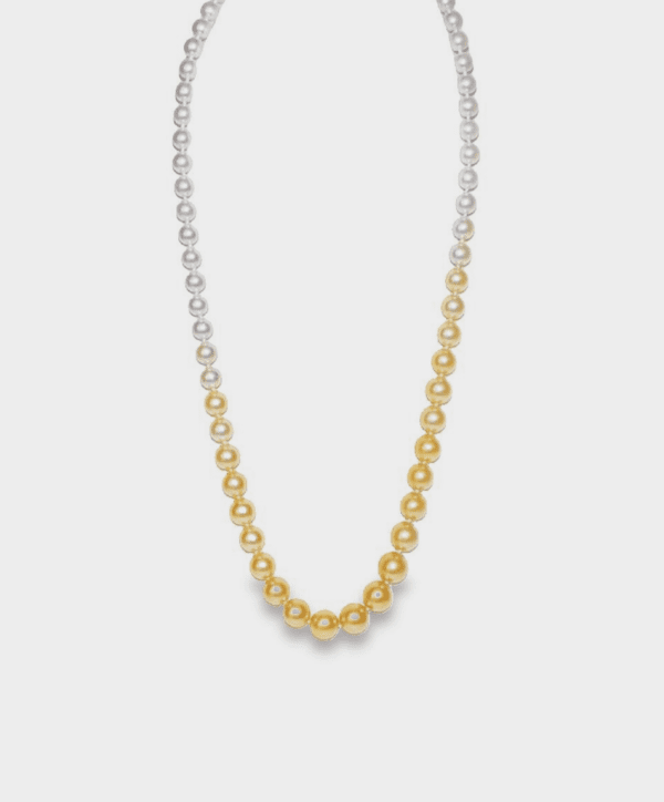 Ombre Akoya Pearls & Golden South Sea Pearls with 14kt Yellow Gold Clasp
