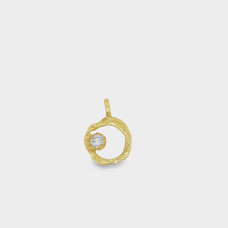 Artisan Made 18kt Yellow Gold Circle Diamond Pendant