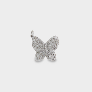 14kt White Gold & Diamond Butterfly Pendant