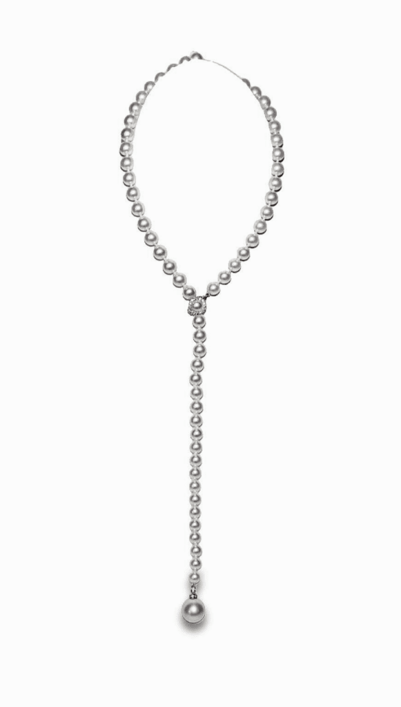 Akoya Pearls & White South Sea Drop with 18kt White Gold & Diamond Clasp & Cap
