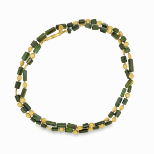 Olive Green Tourmaline and 18kt Yellow Gold Necklace