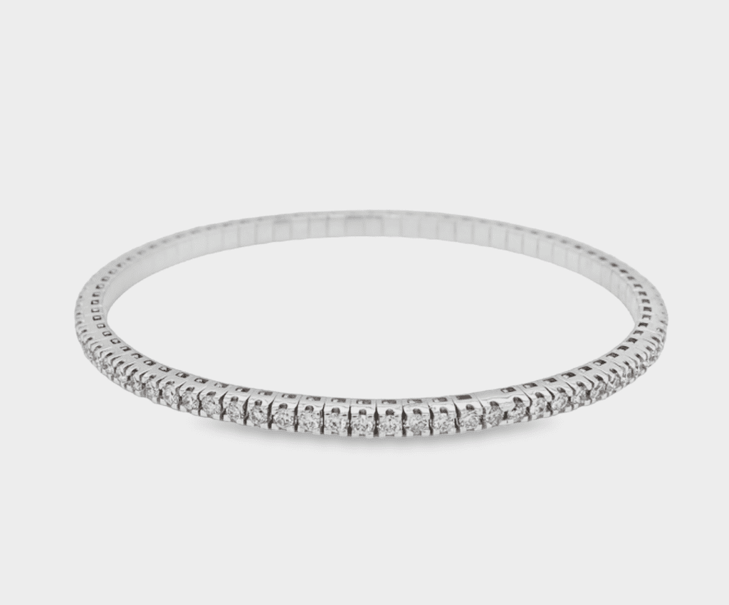18kt White Gold Italian Stretch Diamond Bracelet