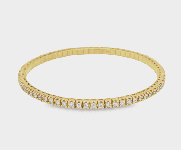 18kt Yellow Gold & Diamond Italian Stretch Bracelet