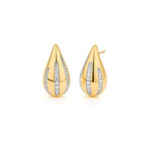 14kt Yellow Gold (2.9grams) & Diamond (0.35ct) Earrings