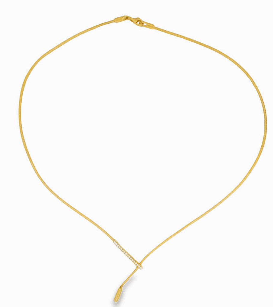 14kt Yellow Gold & Diamond Bar Lariat Necklace