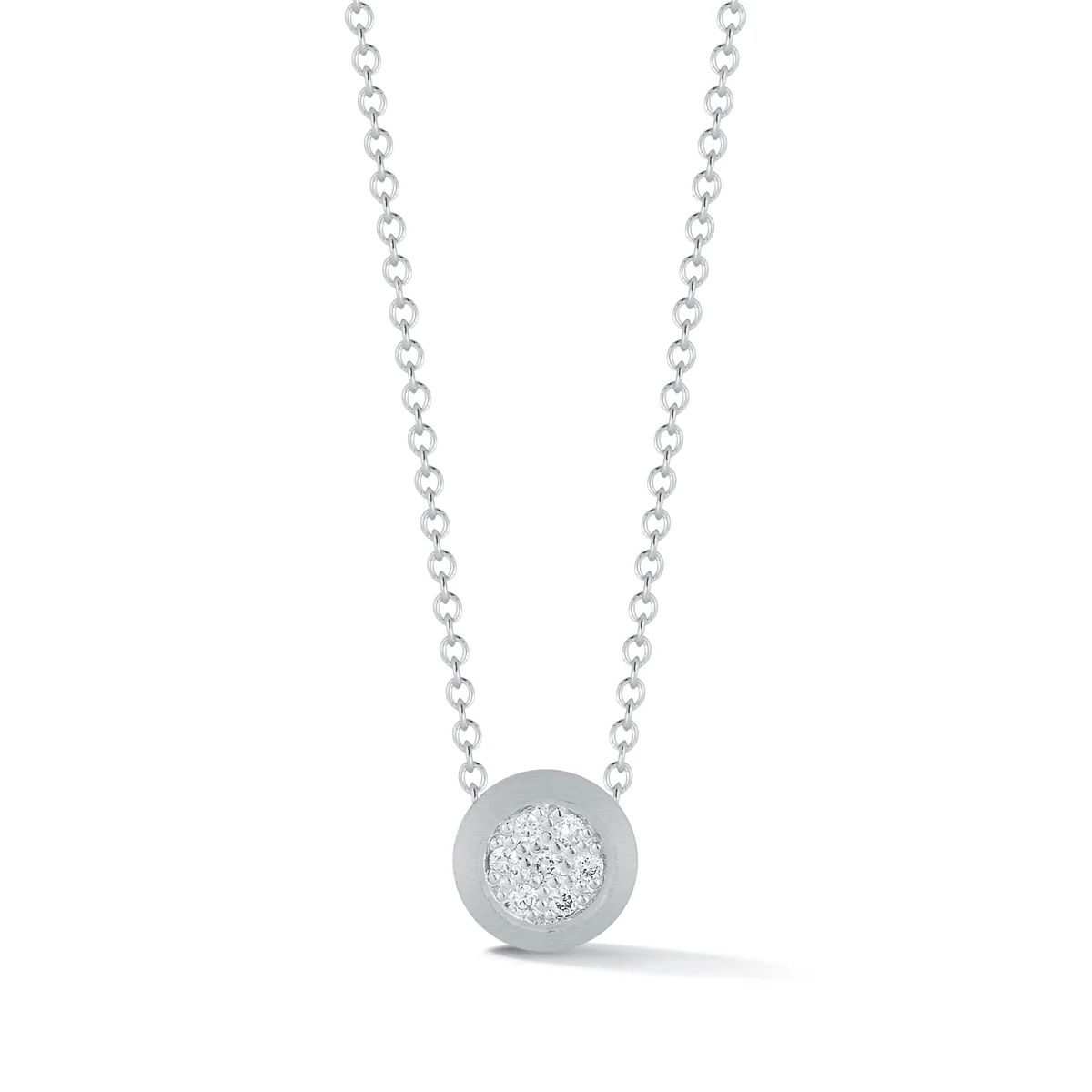 14kt White Gold & Round Diamond Pendant (0.06ct)