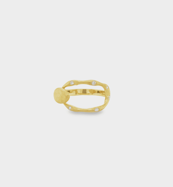 14kt Yellow Gold & Diamond Open Oval Ring