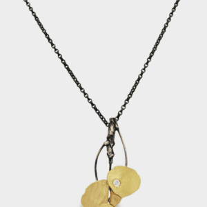 18kt Yellow Gold & Oxidized Sterling Silver Quaking Aspen Necklace